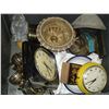 Image 2 : TOTE OF VINTAGE KITCHEN WARE AND CLOCKS