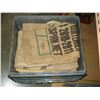 Image 1 : TOTE OF BURLAP SACKS AND HIDES