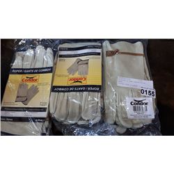 9 PAIRS OF NEW CONDOR/ROPER WORK GLOVES SIZE X-LARGE