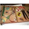 Image 1 : WOOD CASE OF NATIVE MADE ITEMS