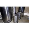 Image 2 : 3 LARGE AND 2 SMALL STAINLESS GARBAGE CANS