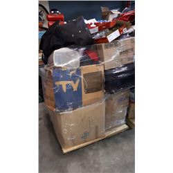 PALLET OF UNSORTED STORAGE LOCKER ITEMS, TOOLS, ELECTRONICS, ETC