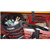Image 2 : BUCKET AND CRATE OF ASSORTED TOOLS INCLUDING DEWALT LEATHER WORK BELT