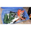 Image 2 : TOTE OF HALOGEN LIGHT, POWER BAR, GARDEN HOSE AND MORE