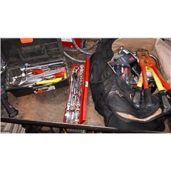 BAG OF TOOLS INCLUDING BOLT CUTTERS WITH TOOLBOX AND SOCKET SET