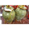 Image 2 : PAIR OF GREEN TABLE LAMPS