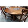 Image 3 : MODERN DINING TABLE W/ BUILT IN STONE LAZY SUZAN, FLIPOUT LEAFS, AND 4 CHAIRS