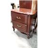 Image 2 : 2 DRAWER CHERRY FINISH NIGHTSTAND FRENCH PROVINCIAL