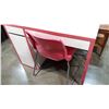 Image 2 : PINK AND WHITE SINGLE PEDESTAL DESK AND CHAIR