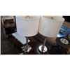 Image 1 : PAIR OF BRUSHED METAL TABLE LAMPS