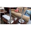 Image 2 : PAIR OF BRUSHED METAL TABLE LAMPS
