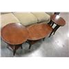 Image 2 : 3 PEICE GLASSTOP MAHOGANY COFFEE TABLE SET