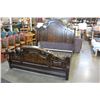 Image 2 : NEW ASHLEY KINGSIZE BURLED AND CARVED SLEIGH BEDFRAME RETAIL $3,999