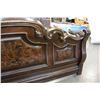 Image 7 : NEW ASHLEY KINGSIZE BURLED AND CARVED SLEIGH BEDFRAME RETAIL $3,999