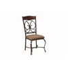 Image 2 : NEW ASHLEY ROUND CARVED MAHOGANY DINING TABLE AND 4 UPHOLSTERED CHAIRS, RETAIL $1329