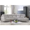 Image 1 : NEW GENUINE STITCHED GREY LEATHER 3 PIECE SECTIONAL SOFA, RETAIL $4198