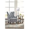 Image 2 : NEW ASHLEY SIGNATURE UPHOLSTERED SOFA, AND ACCENT CHAIR, WITH NAILHEAD ACCENT AND PILLOWS, RETAIL $3