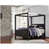 Image 1 : ASHLEY QUEENSIZE DARK FINISH CANOPY BEDFRAME WITH ONE DRAWER NIGHTSTAND, RETAIL $3899