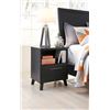 Image 2 : ASHLEY QUEENSIZE DARK FINISH CANOPY BEDFRAME WITH ONE DRAWER NIGHTSTAND, RETAIL $3899