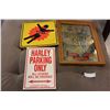 Image 1 : MIRRORED WHISKEY ADVERT AND TIN SIGNS