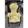 Image 2 : VINTAGE CHANNEL BACK WOOD FRAMED CHAIR