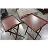 Image 2 : SERVING TRAYS W/ FOLDING STANDS