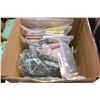 Image 2 : BOX OF PHONE CASES, SCREEN PROTECTORS, AND PHONES