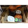 Image 2 : BEAN CROCK, DECORATIVE VIOLIN, AND CONTAINERS