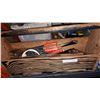 Image 3 : WOOD TOOL TRAY WITH HARDWARE AND 2 TOTES OF SHOP SUPPLIES