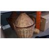 Image 2 : 2 GLASS CARBOYS WITH WICKER COVERS AND WICKER COVERED JUG