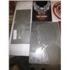 Image 2 : 2 METAL ETCHED PICTURES AND METAL CUT OUT DETROIT RED WINGS SYMBOL AND HONUS WAGNER BASEBALL TIN SIG