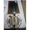 Image 1 : OAK FRAMED MIRROR AND DREAM CATCHER