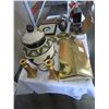 Image 2 : LOT OF VASES, BRASS MAIL BOX AND HOME DECOR