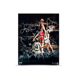 Larry Bird Signed Celtics  Blocking the Doctor  16x20 LE 33 (UDA COA)
