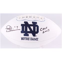 Joe Theismann Signed Notre Dame Fighting Irish Logo Football Inscribed  CHOF 2003  (Radtke COA)