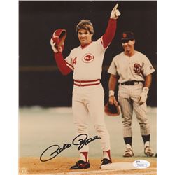 Pete Rose Signed Reds 8x10 Photo (JSA COA)