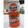 Image 3 : 2 OIL TINS, GULF MULTI GRADE 10W30, (1 LITRE CARDBOARD & 1.14 LITRE TIN) *SOME DENTS*