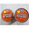 Image 4 : 2 OIL TINS, GULF MULTI GRADE 10W30, (1 LITRE CARDBOARD & 1.14 LITRE TIN) *SOME DENTS*