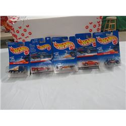 HOT WHEELS TOY VEHICLES, LOT OF 5 ASSORTED