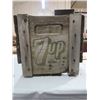 Image 1 : 7 UP WOODEN POP BOTTLE CRATE, MIDDLE DIVIDER, BOTTOM BROKEN