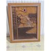 Image 1 : CARVED WOODEN GOLF PICTURE, KIM MURRAY 19.5X15.5