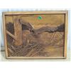 Image 1 : CARVED WOODEN EAGLE PICTURE, KIM MURRAY 10X14