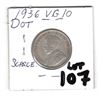 Image 2 : 1936 DOT SCARCE 25 CENT WEAK REVERSE STRIKE