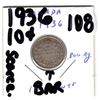 Image 1 : 1936 SCARCE BAR DIE CRACK 10 CENT VARIETY