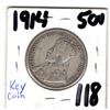 Image 2 : 1914 50 CENT SEMI KEY DATE