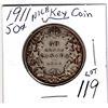 Image 1 : 1911 50 CENT NICE KEY COIN