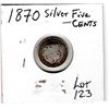 Image 2 : 1870 SILVER FIVE CENTS NICE COIN