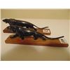 Image 1 : TWO CARVED HORN BLACK PANTHER CARVINGS 5 “ LONG