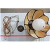 Image 1 : SLAG GLASS HANGING LAMP - CONVERTED TO ELECTRIC
