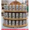 Image 1 : LENOX SPICE BOTTLES W/ WOOD STAND W/24 LABELLED BOTTLES